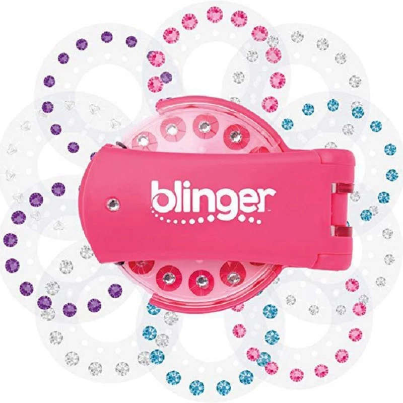Fashion 180 Gems Blingers Deluxe Set Toy Pretend Play Jewel Refill Set DIY Girls Hair Styling Tool Diamond Sticker Toys Gifts