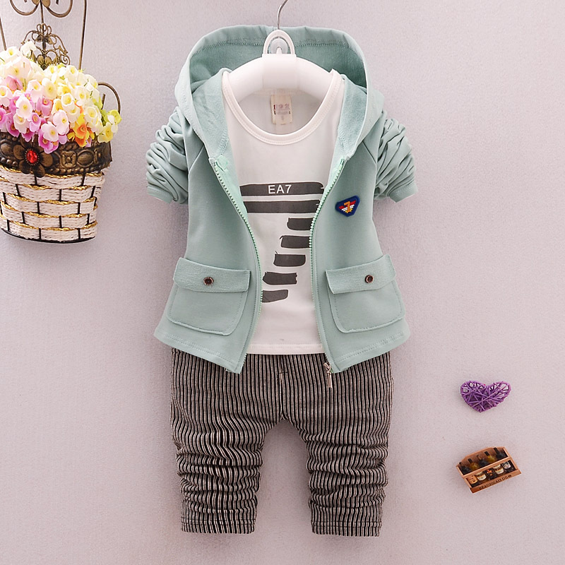 BibiCola toddler Clothes Baby Boy Clothing set Sport Suits fashion Hooded +T-shirt + Pants 3 Boys Tracksuit Sets