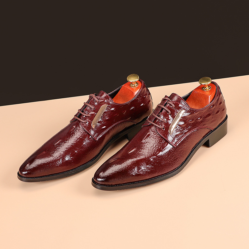 Men's Classic British Business Leather Shoes Mens Lace-Up Pointed Toe Dress Office Flats Men Wedding Party Oxfords EU Size 37-48