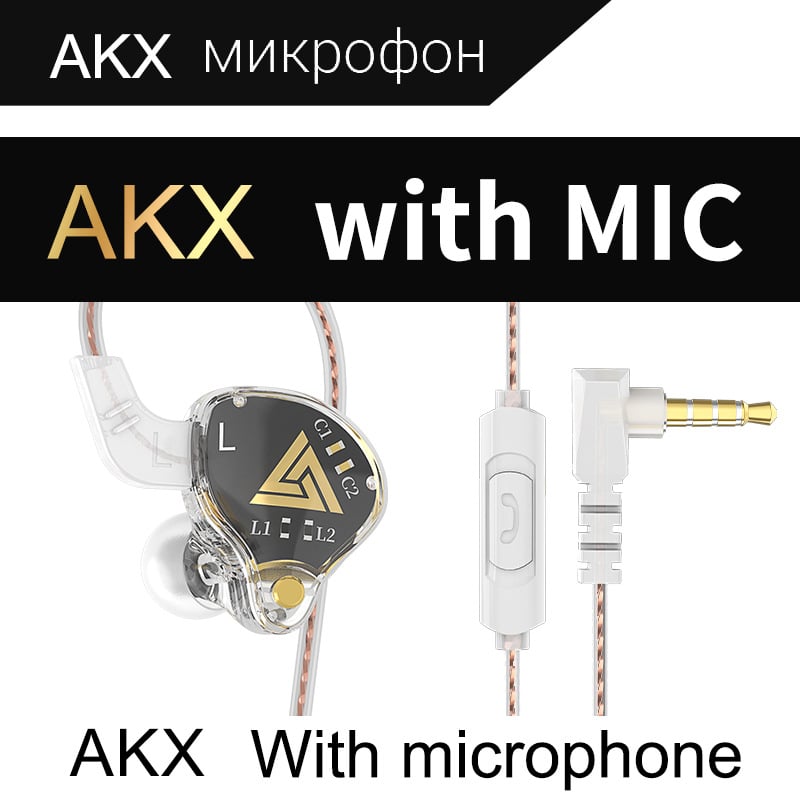 Original QKZ AKX monitoring Earphone HIFI Fever Headset Deep Bass 3.5mm in-Ear Sports Noise-Canceling Earbuds
