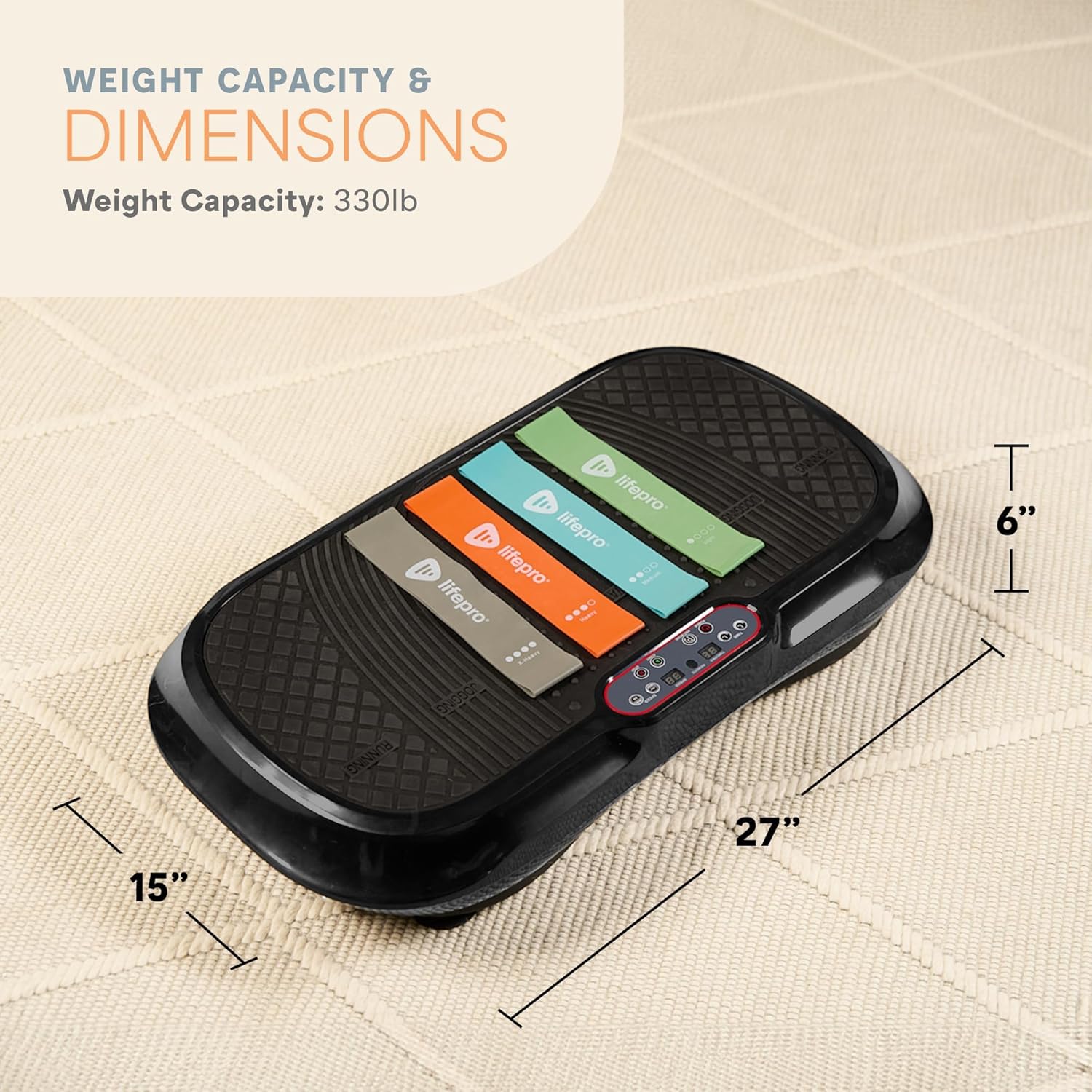 Lifepro Waver Vibration Plate Exercise Machine – High-Intensity Vibration Plate for Lymphatic Drainage – Full-Body Workout Vibrating Platform with Loo