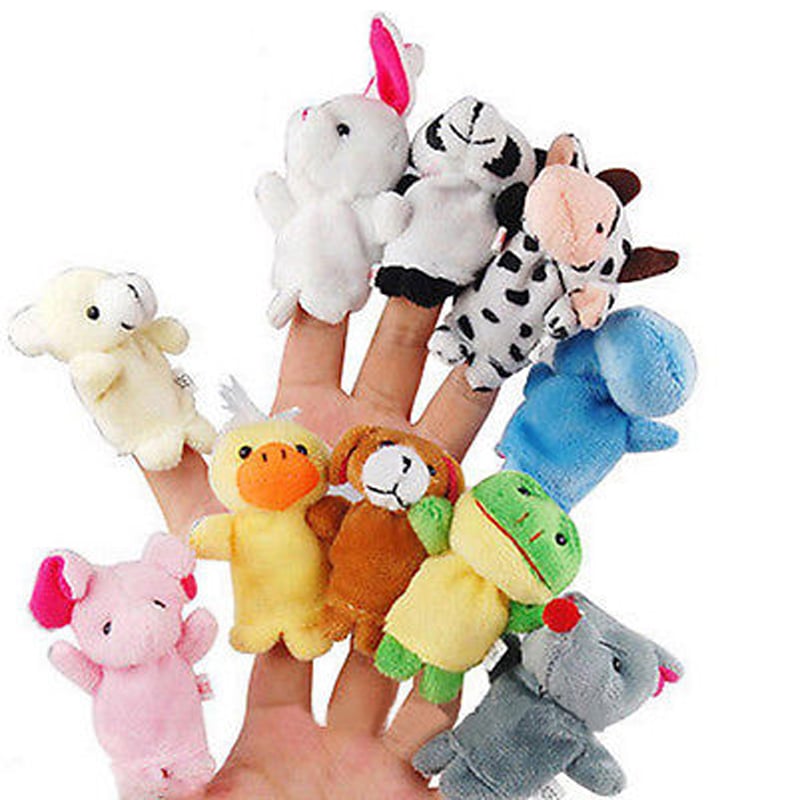 10pcs/ Cartoon Animal Velvet Finger Puppet Finger Toy Finger Doll Baby Cloth Educational Hand Toy Story