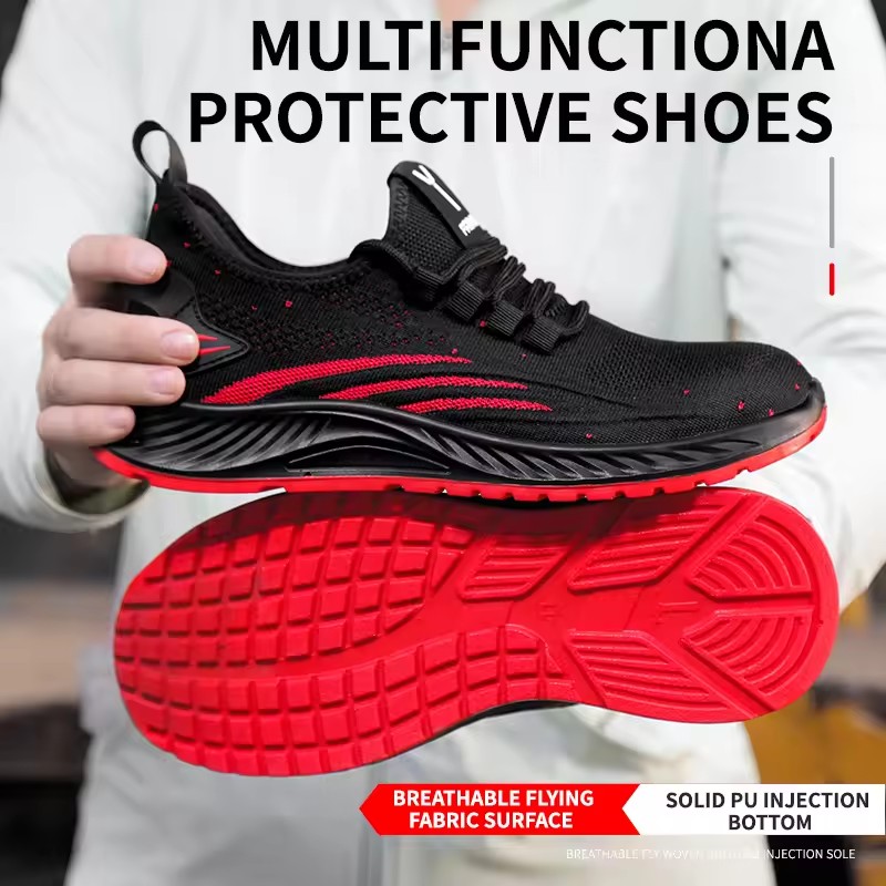 Autumn New Style Safety Shoes Men Work Sneakers Indestructible Shoes Puncture-Proof Protective Shoes Work Boots Steel Toe Shoes