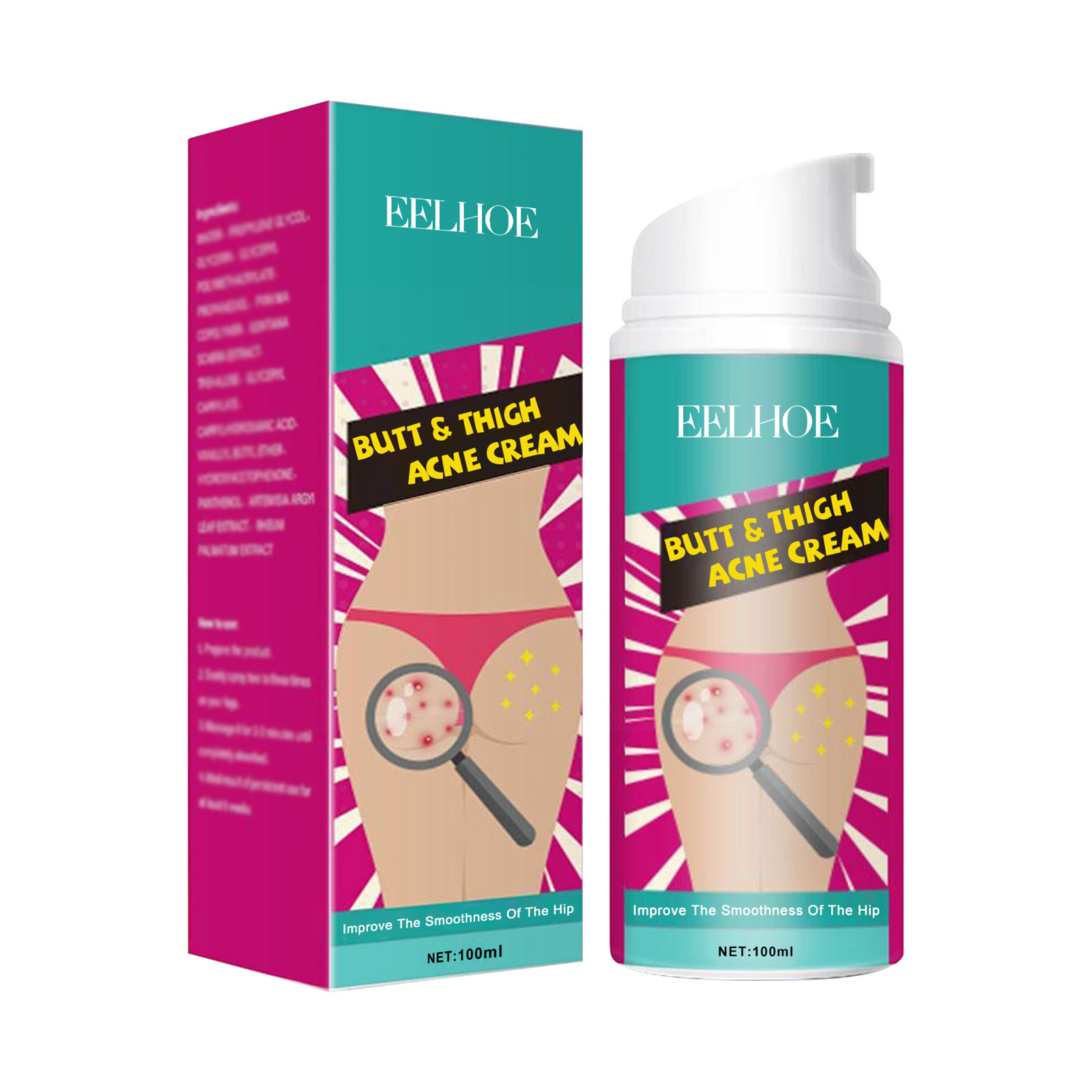 100ml Butt Acne Clearing Spot Treatment Cream Remove Pimples Moisturizing Skin Brighten Smooth Thigh Acne Removal Cream