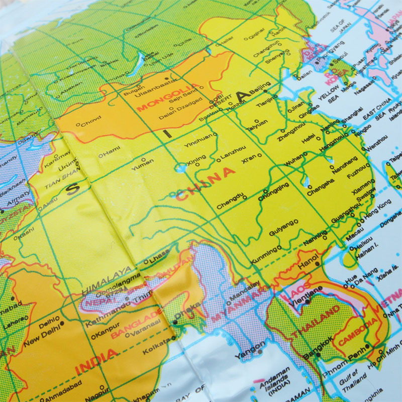 16 inch early education inflatable earth world geography earth map balloon toy beach ball language learning tool