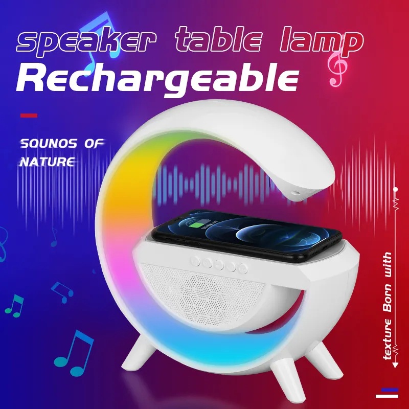 Smart Colorful Atmosphere Lamp Mobile Phone Wireless Charging Creative Bluetooth Speaker Trinity Bedside Night Light