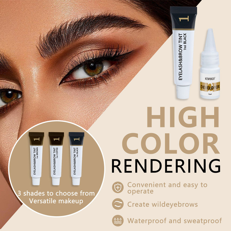 Eyelash Eyebrow Dye Tint Kit Fast Tint Brow Dye Gel Eyebrow Cream Black/Brown/Coffee Brow Enhancers Mascara Makeup Tool