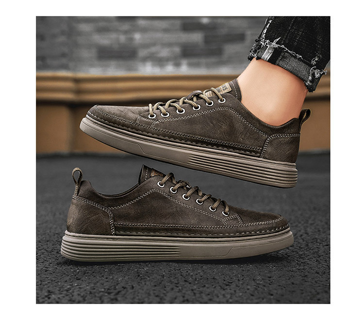 Men Leather Casual Shoes Fashion Leather Flat Shoes Sneakers Pure Black Warm Thick Sole Soft Wear Low Top New zapatillas hombre