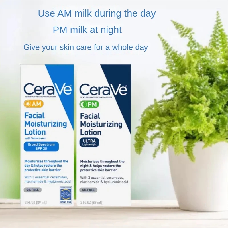 89ml Cerave SPF 30 Face Cream Facial Moisturizing Lotion Nicotinamide Hyaluronic Acid Essence Hydrating Skin Whitening Woman