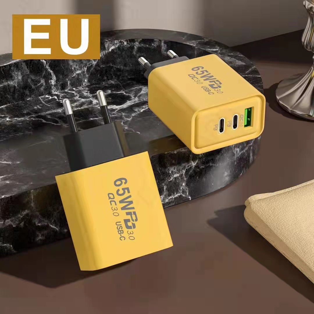 65W PD Charger Dual Type-c Single Usb Charging For Apple 15 Huawei Mobile Phone 5v2a EU/US Charging Head Universal
