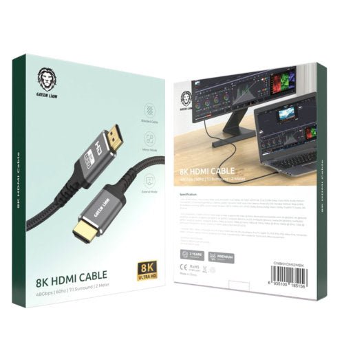 GREEN LION 8K HDMI CABLE 2M BLACK