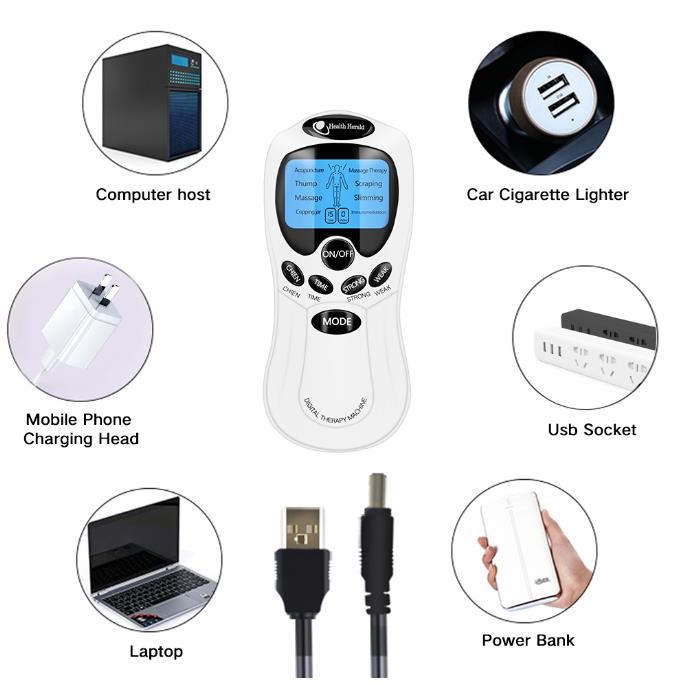 8 models EMS Electric herald Tens Acupuncture Body Massage Digital Therapy Machine Back Neck Muscle Stimulator