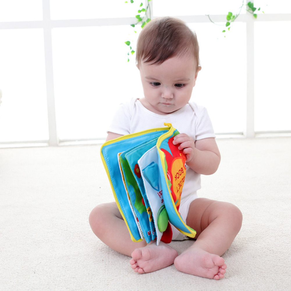 12 pages Soft Cloth Baby Boys Girls Books Rustle Sound Infant Educational Stroller Rattle Toys For Newborn Baby 0-12 month