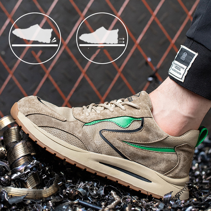MJYTHF Men's Safety Shoes New Work Sneakers Indestructible Shoes Anti-smash Anti-puncture Protective Shoes Work Boots Men