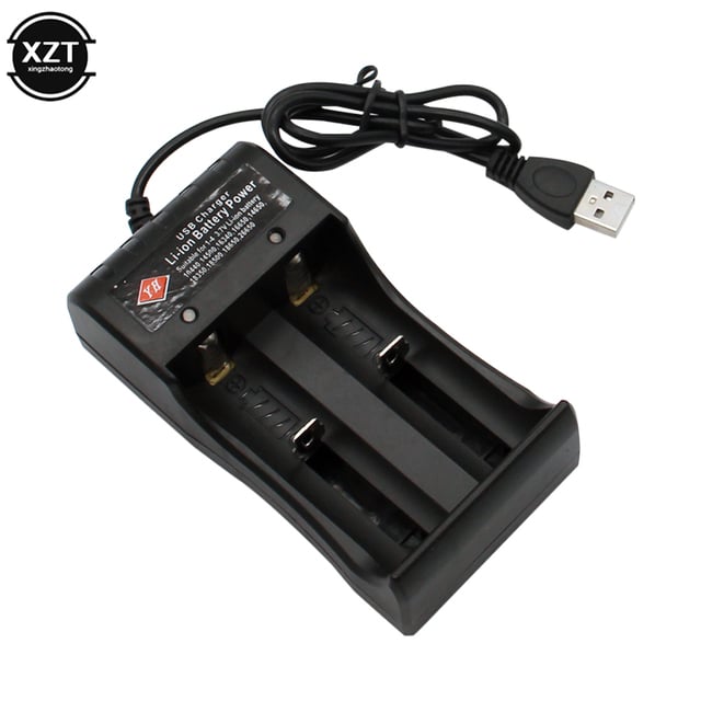 Universal 2 slot Battery 3.7V USB Charger Smart Chargering Rechargeable for Li-ion 18650 26650 14500 17670 10440 16340 Batteries