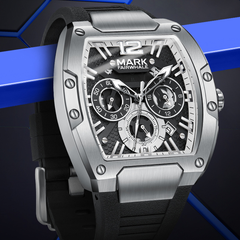 Men's multifunctional six pin waterproof night light new quartz watch