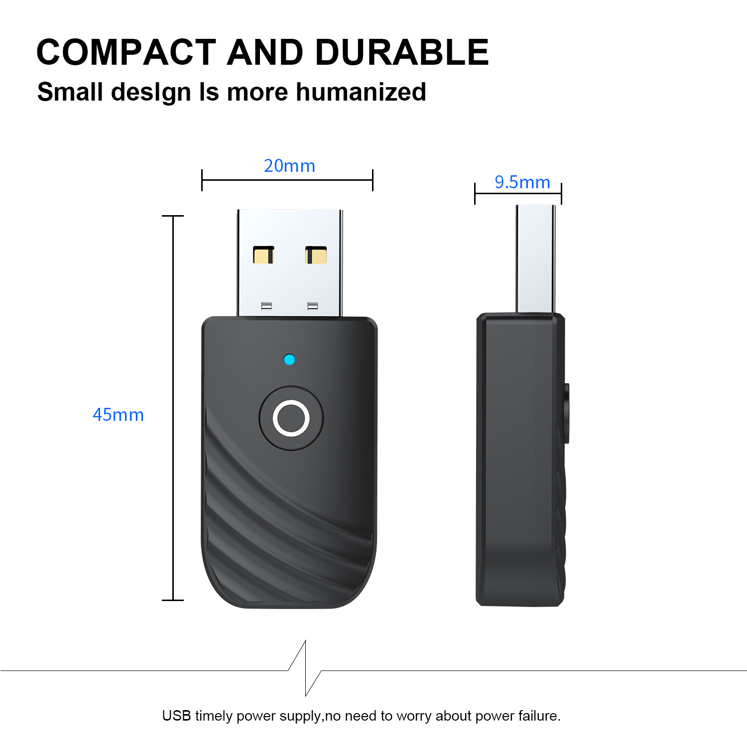 USB Bluetooth 5.0 Transmitter Receiver 3 In 1 Adapter 3.5mm AUX Plug And Play For TV PC Headphones Home Stereo Car HIFI Audio