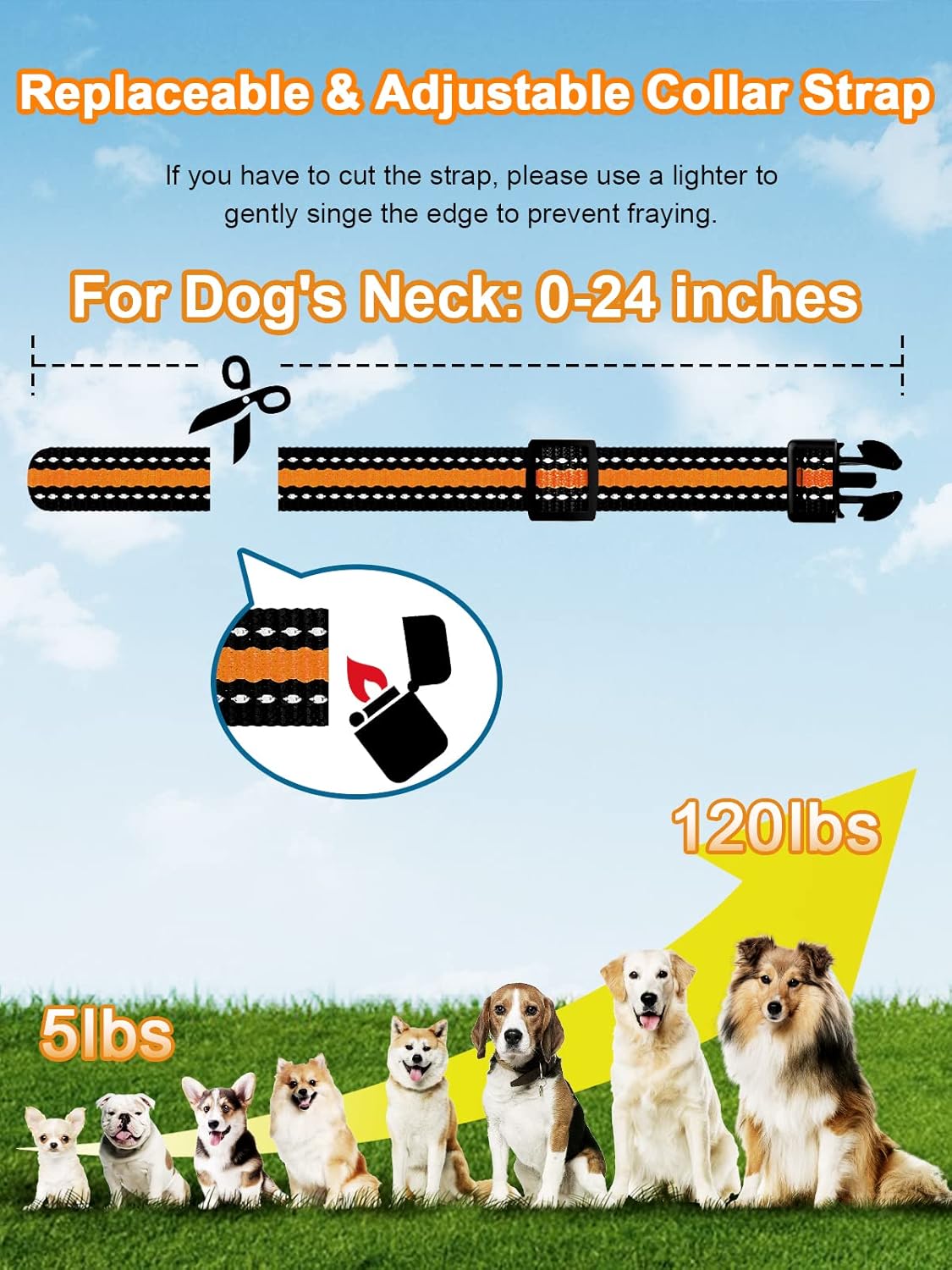 Bousnic Dog Shock Collar 2 Dogs (5-120Lbs) - 3300 ft Waterproof Training Collar for Dogs Large Medium Small with Rechargeable Remote, Beep (1-8) Vibra