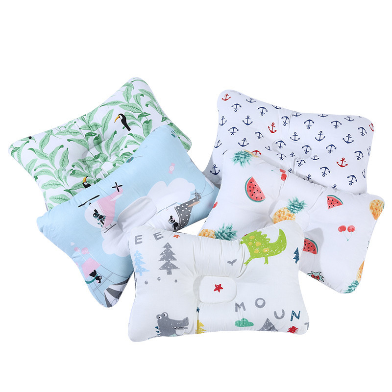 Baby pillow shape pillow anti-eccentric head pure cotton breathable pillow cotton baby pillow baby shape pillow