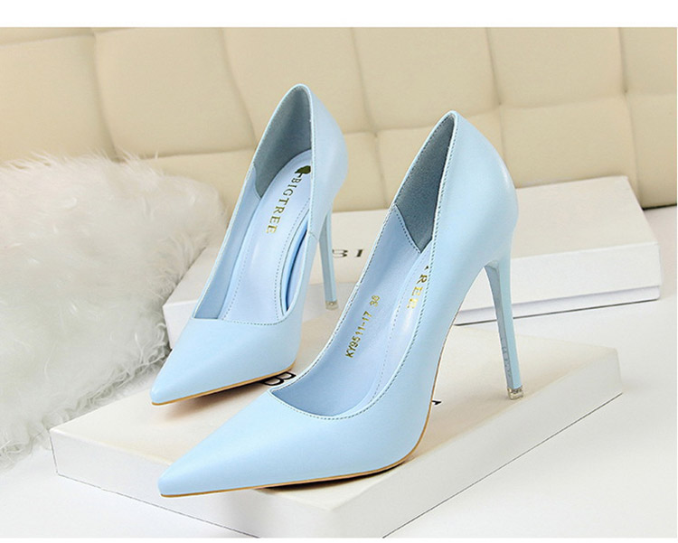 Fashion Women Heels 7.5cm Pu Leather Shoes Woman Pumps Sexy High Heels Pointed Party Shoes Female Stiletto Plus Size 43