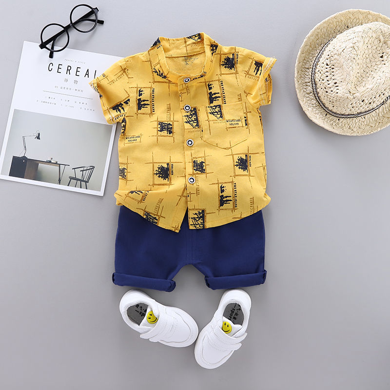 Casual Set Toddler Kids Boys Whale Shirt Tops+Shorts Set Outfits Clothes 2PCS