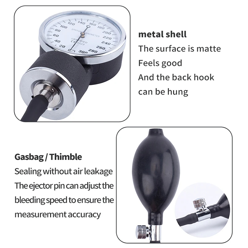 Manual Blood Pressure Monitor Diastolic Sphygmomanometer Double-sided Medical Doctor Stethoscope Sphygmomanometer Cuff Home