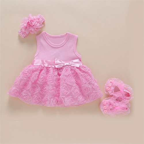 New Born Baby Girls Infant Dress&clothes Summer Kids Party Birthday Outfits 1-2years Shoes Set Christening Gown