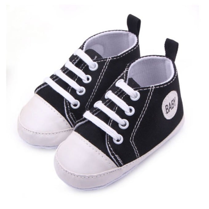 0-12M Bbay Slip-On First Walkers Newborn Toddler Canvas Sneakers Baby Boy Girl Soft Sole Crib Shoes First Walkers