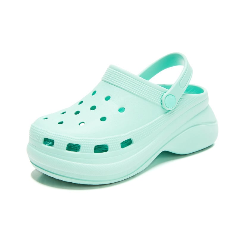Thick-soled and high-heeled Sandal Women’s new summer Slope Heel crocs sponge cake garden
