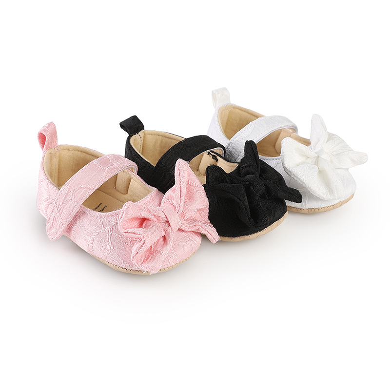 New Western-style Bow Princess Shoes For Infants And Young Children Aged 0-18 Months Soft And Non Slip Walking Shoes