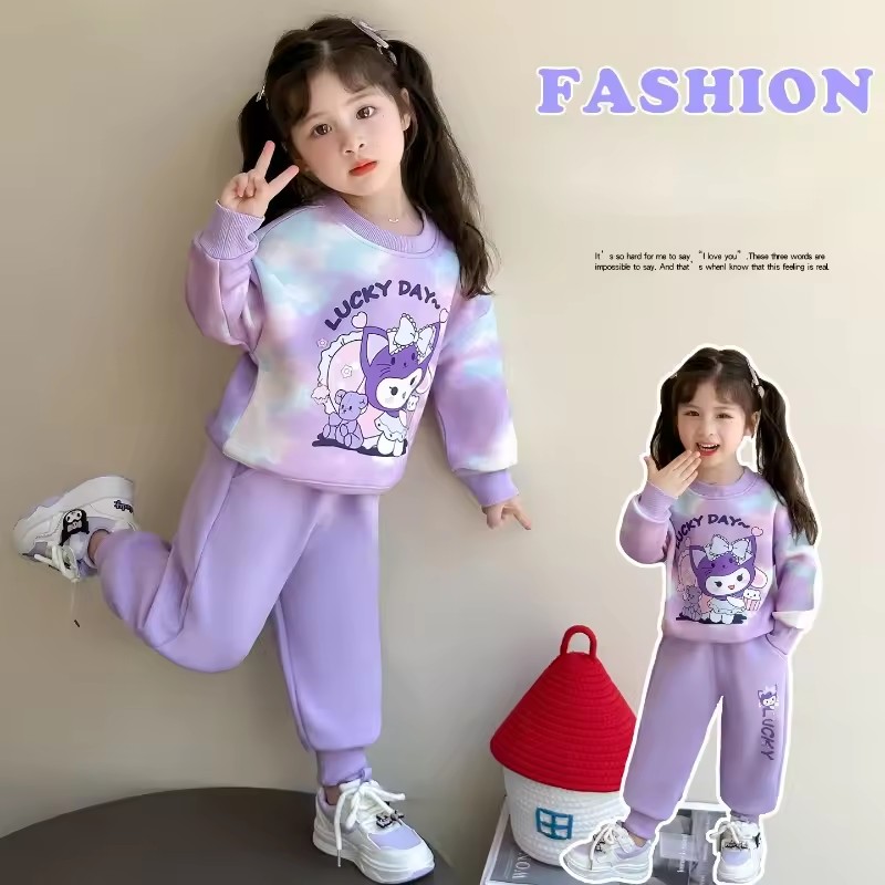 Autumn Baby Girl Clothes Set Kid Cute Kunomi Printed Sweatshirts Pullover Top&Pants 2pcs Suit Children Sweet Tracksuits Outfits
