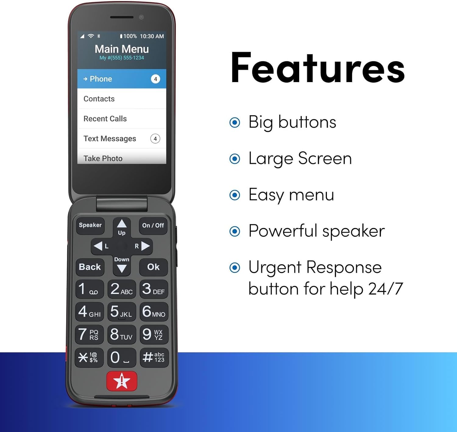LIVELY Jitterbug Flip2 - Flip Cell Phone for Seniors - Not Compatible with Other Wireless Carriers - Must Be Activated Phone Plan - No SIM Needed - Re