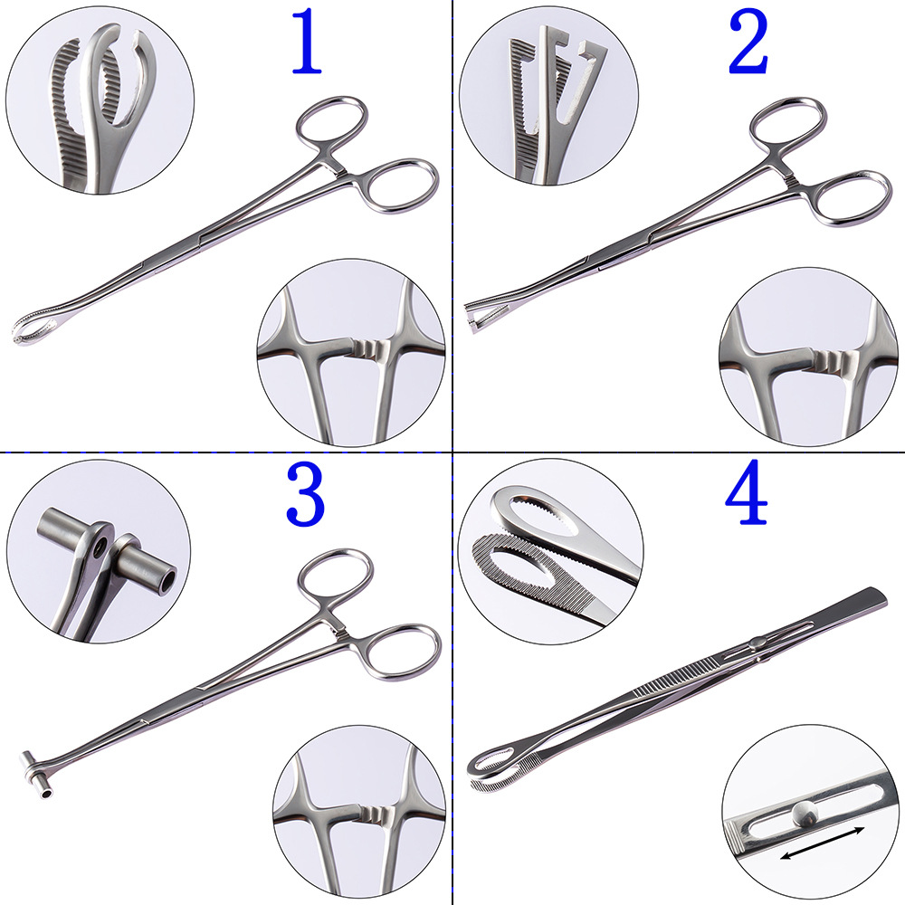 1Pc Surgical Steel Opening Closing Needle Ball Clamp Plier Different Open shape Tweezers Piercing Professional Puncture Tool
