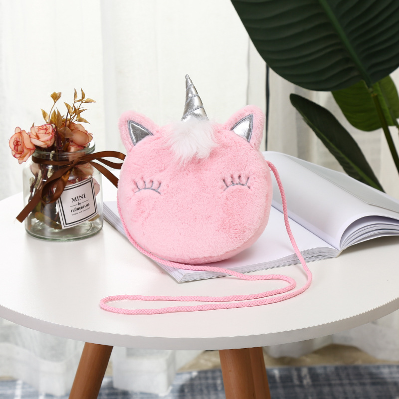 New Fashion Children Girls Shoulder Bag Cute Unicorn Animals Messenger Bag Kids Keys Coin Purse Cute Princess Mini Handbag