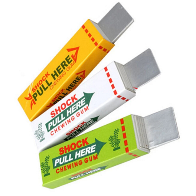Electric Shock Joke Chewing Gum Pull Head Shocking Toy Gift Gadget Prank Trick Gag Funny Toy &