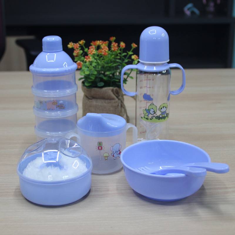 7pcs/set Baby Food Feeding Kit Bottle Teether Pacifier Bottle Storage Box Bottle Clip Tool Set Bottle Feeding Gifts For Child