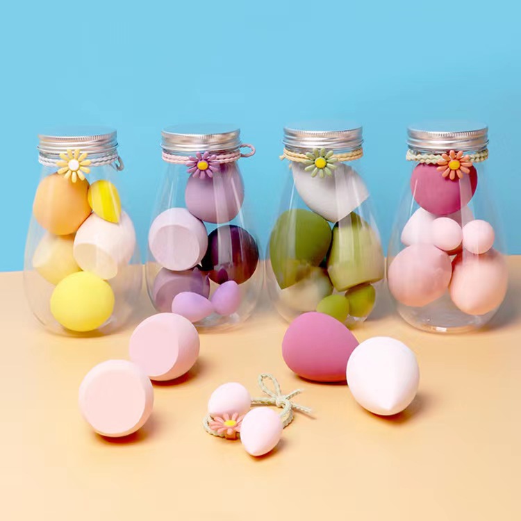 Drifting Bottle Makeup Egg Set 4 Large+3 Small 4 Large+2 Small Drifting Bottle Powder Puff Set Makeup Egg Makeup Egg