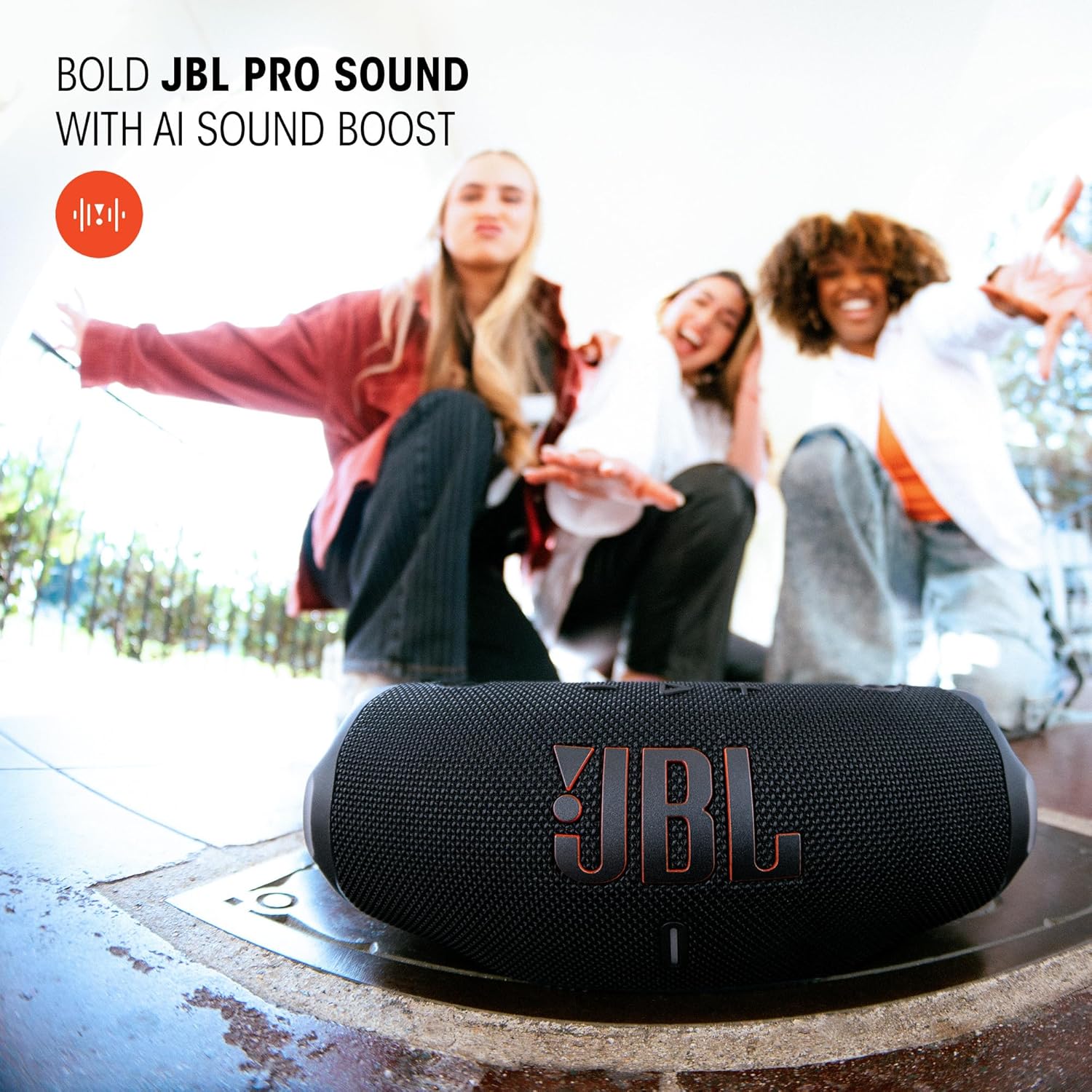 JBL Charge 6 - Portable Waterproof & Drop-Proof Bluetooth Speaker, Bold JBL Pro Sound with AI Sound Boost, 28Hrs of Playtime, Built-in powerbank & Com