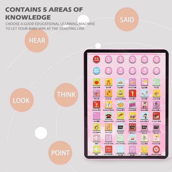 Chinese English Electronic Learning Tablet Funny Interactive Learning Study Toy