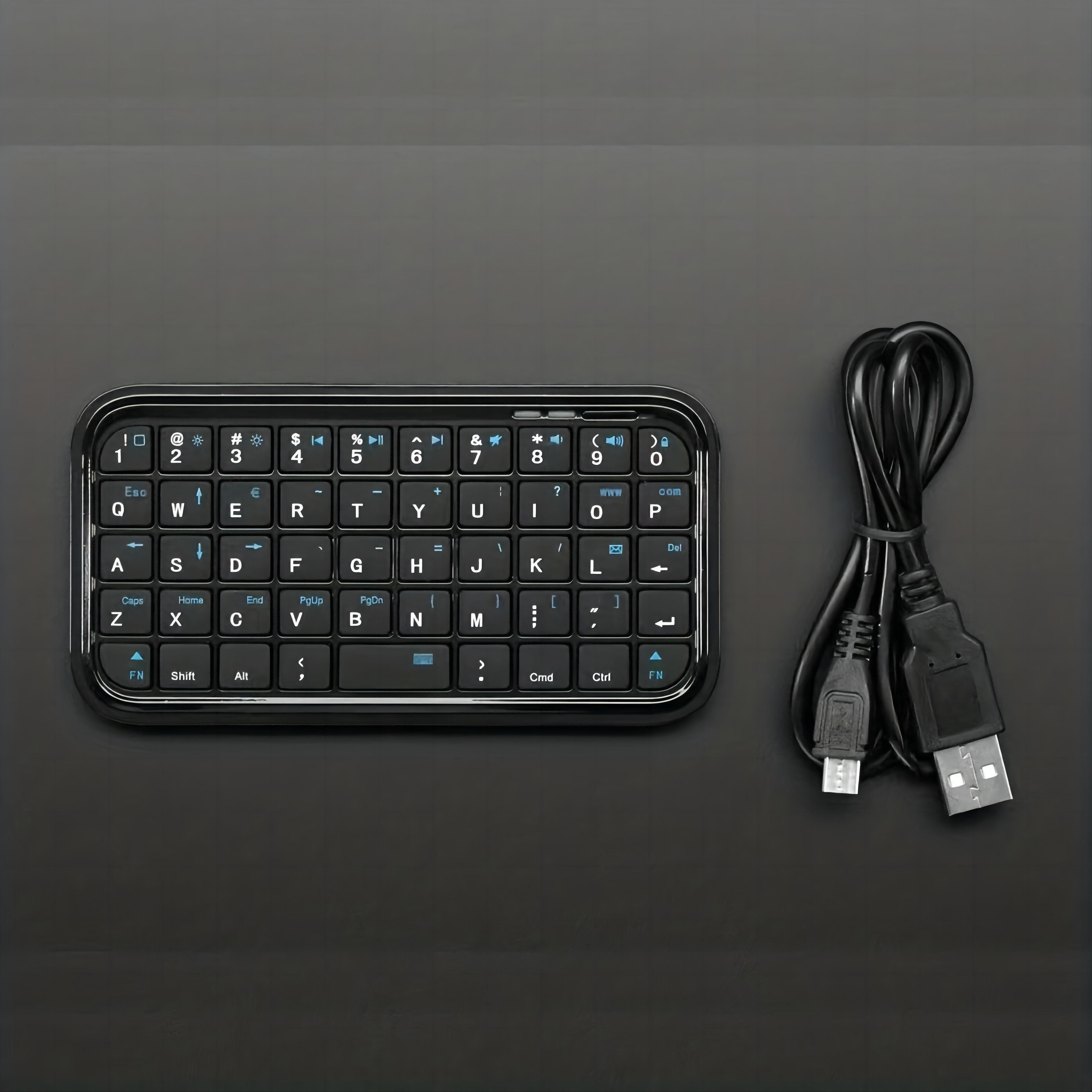 Bluetooth 3.0 Keyboard Rechargeable Mini Slim Travel Size Wireless Keypad Small Portable 49 Keys Keyboard for Tablets Smartphone