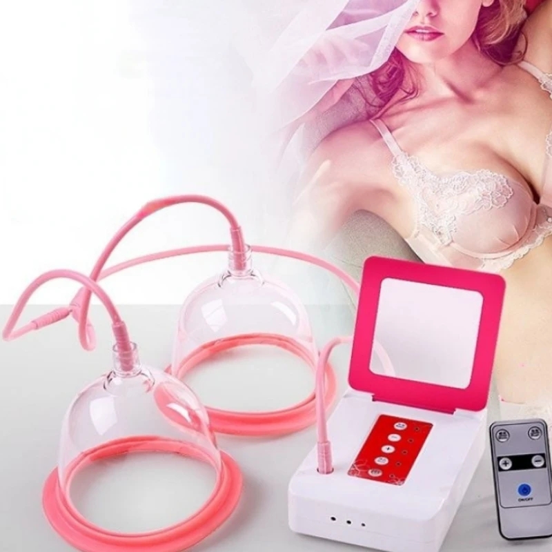 Double Cups Breast Enlargement Electro Sex Nipple Sucker, Vacuum Breast Pump Nipple Stimulator