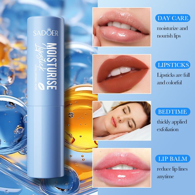SADOER Hyaluronic Acid Lipstick – Skincare-Infused Lip Color: Lightweight, Non-Sticky, Long-Lasting Shine & Deep Nourishmen