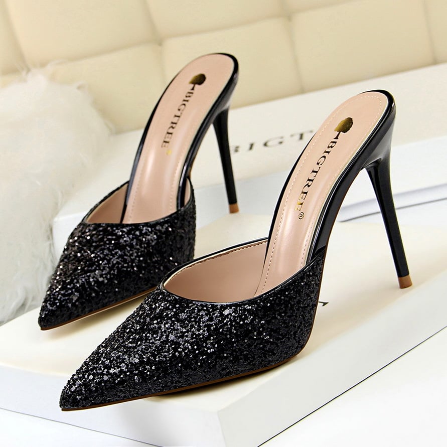 Sandals Women Pointed Clear Crystal Cup High Heel Stilettos Sexy Pumps Summer Shoes Peep Toe Women Pumps Size