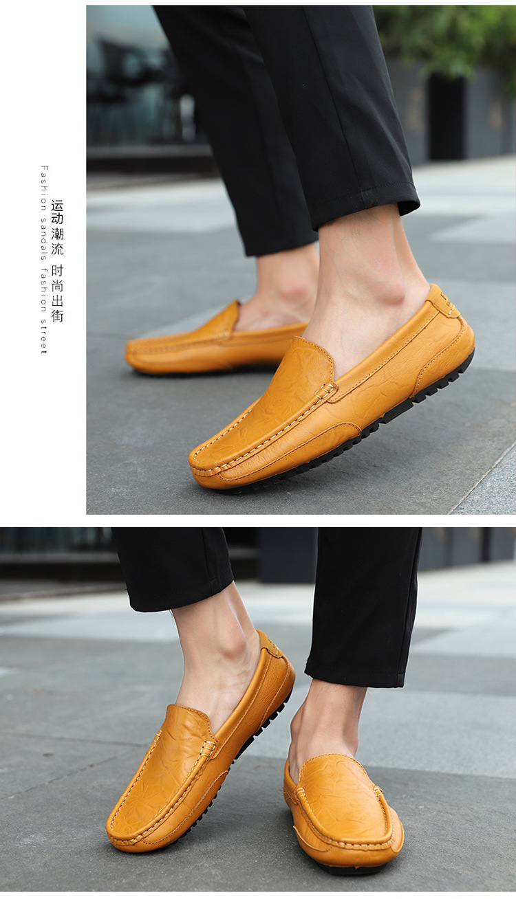 Shoes Leather Men Luxury Trendy Casual Slip on Formal Loafers Men Moccasins Italian Black Male Driving Shoes Sneakers Plus Size