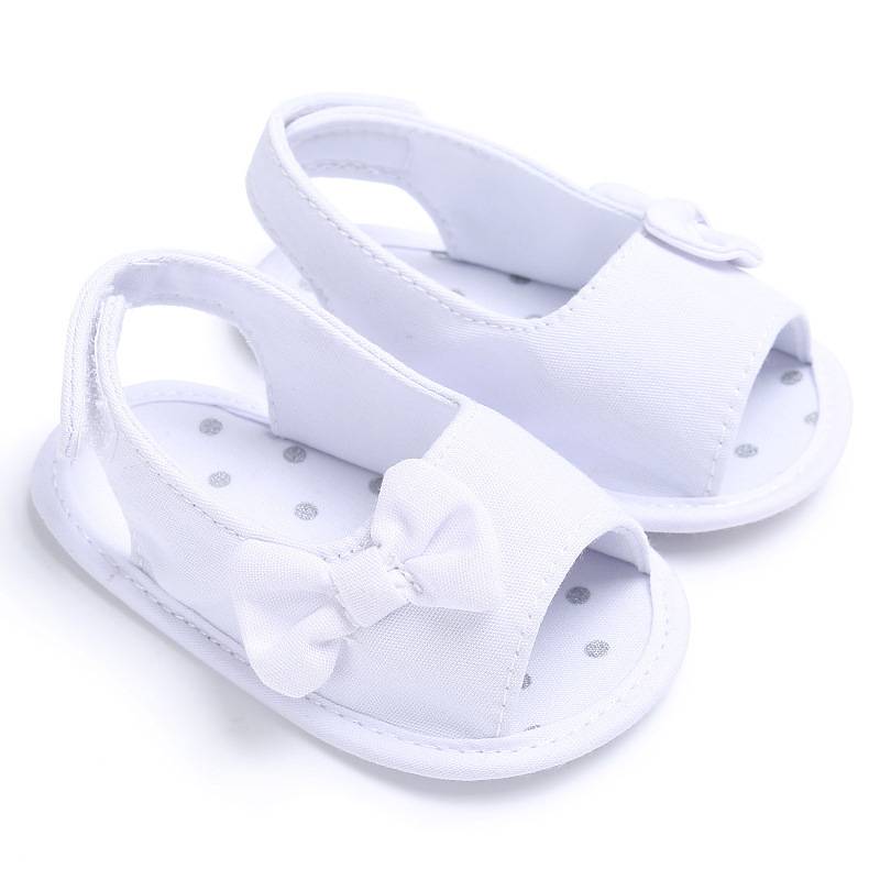 Sweet Canvas Newborn Baby Shoes Footwear Infant Toddler First Walkers Summer Girls Princess Bow Peep Toe Dress Shoe