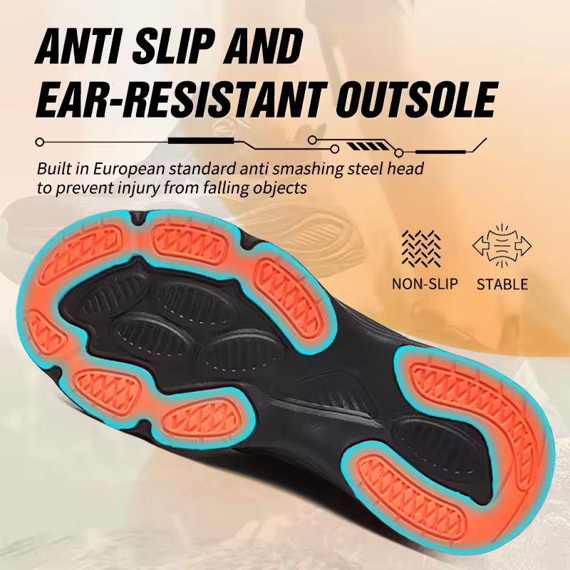 Rotating button Steel toe shoes Safety Boots Men Anti-smash Anti puncture Work Sneakers lightweight Protection Shoes Work Boots