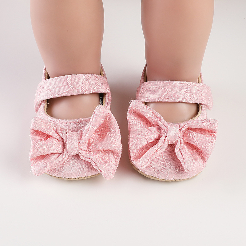 New Western-style Bow Princess Shoes For Infants And Young Children Aged 0-18 Months Soft And Non Slip Walking Shoes