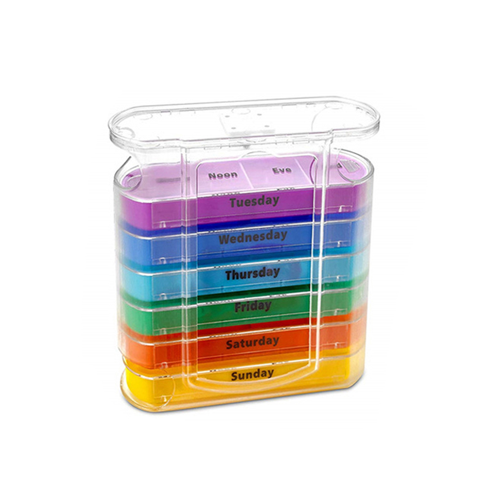 Weekly 7 Days Pill Box 28 Compartments Pill Organizer Plastic Medicine Storage Dispenser Cutter Drug Cases for Home Travel
