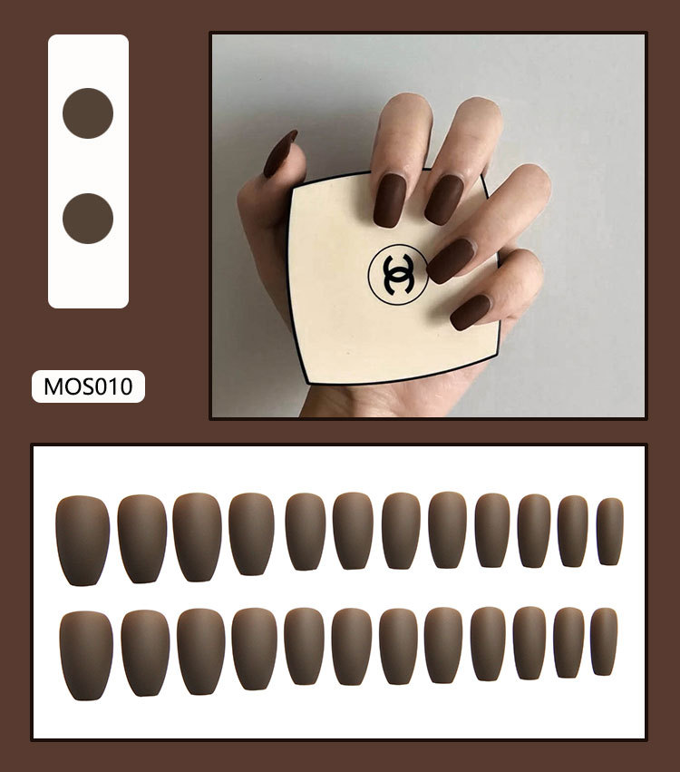 24Pcs French Tips False Nails Fake Nails Full Cover Artificial Nails With 24Pcs Glue Sticker Press On Nails