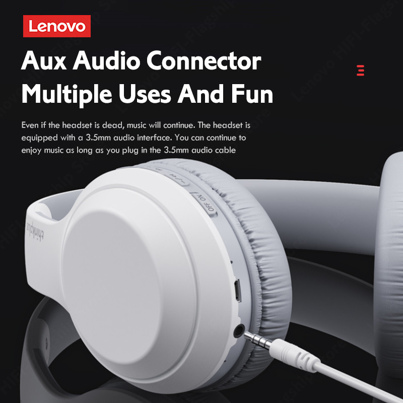 Lenovo thinkplus TH10 Stereo Headphone Bluetooth Earphones Music Headset with Mic for Mobile XiaoMi iPhone Sumsamg Android IOS